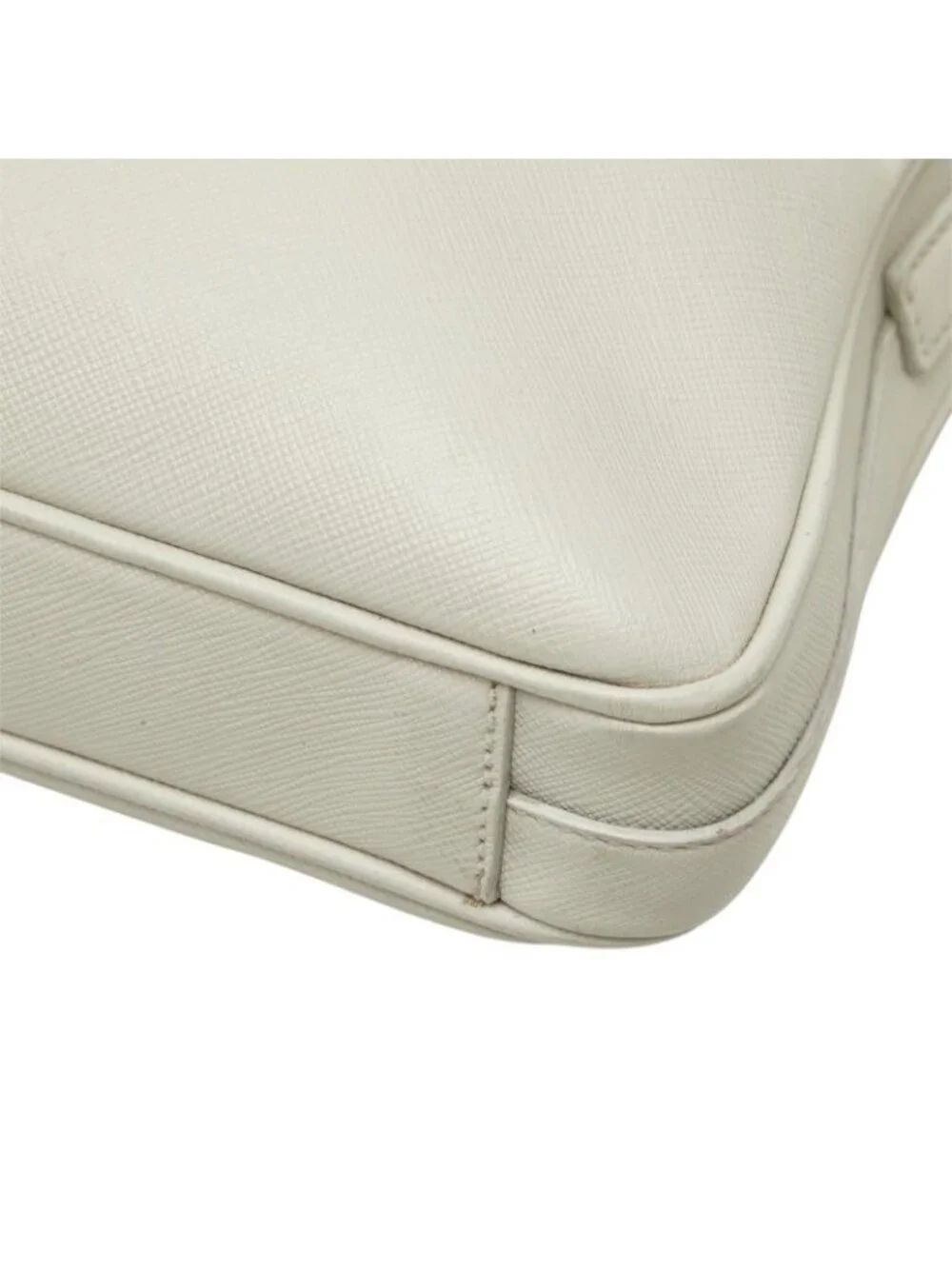 Prada Handbag Business Briefcase White Saffiano Leather